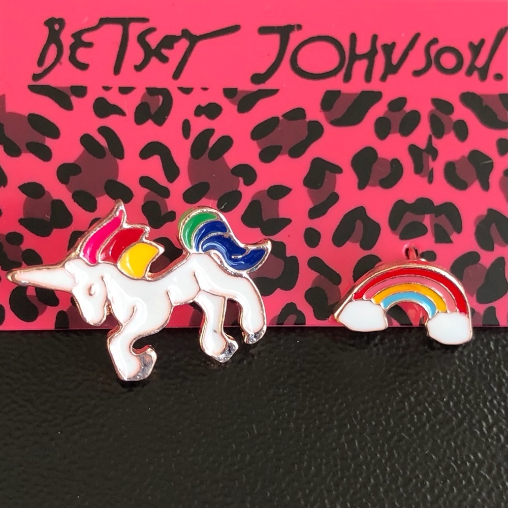 Betsey Johnson Mismatched Enamel Earrings